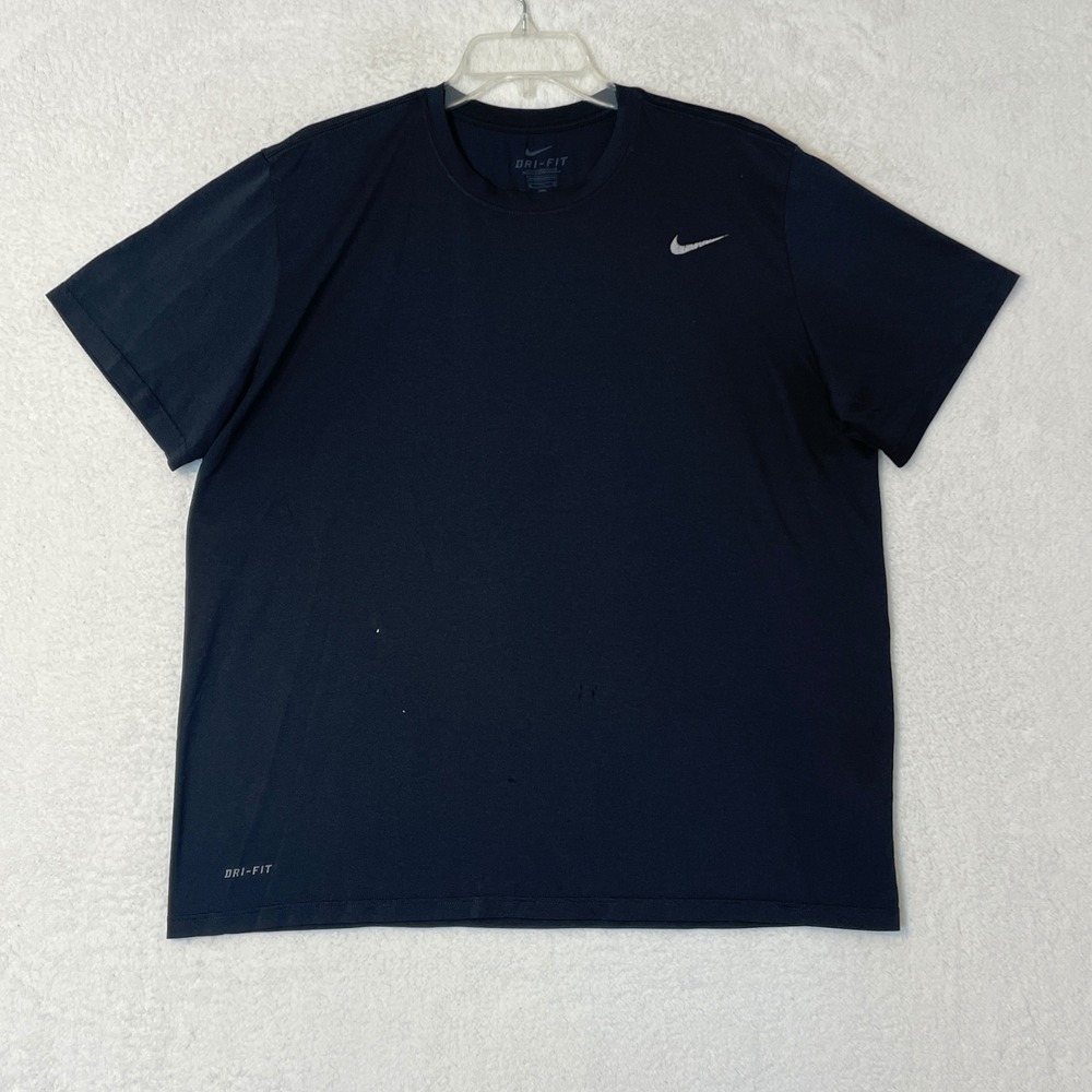 Nike Dri-FIT Mens XL Black Short Sleeve Training T-Shirt Swoosh Logo F76